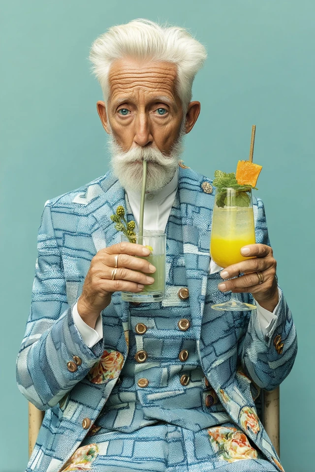 Cool CEO in Dior Clothing with Cocktail Portrait