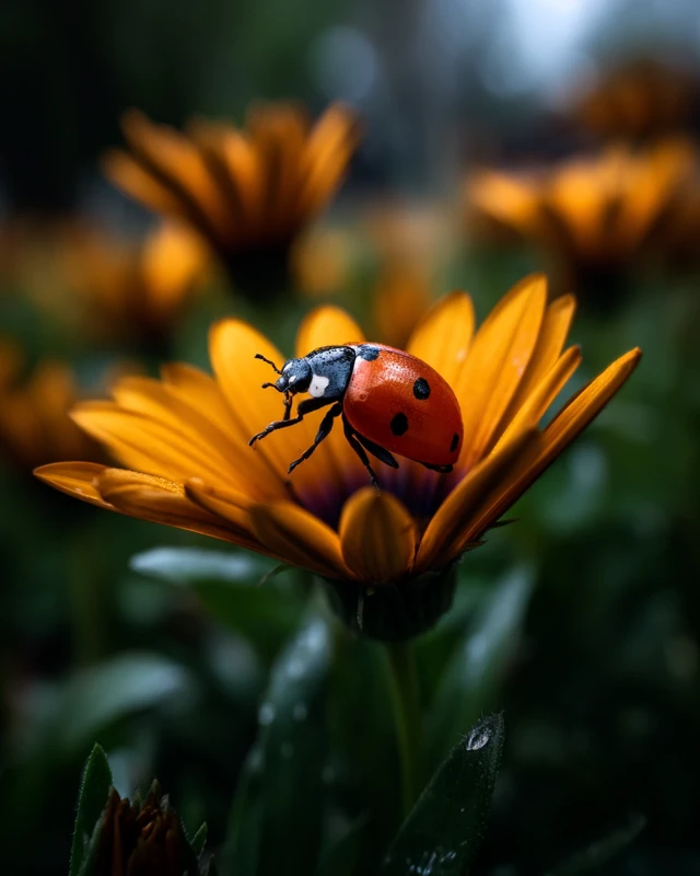 Ladybug on a Flower Nature Photography