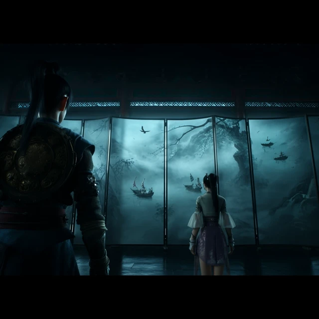 CG Anime Scene Chinese Traditional Building and Figures