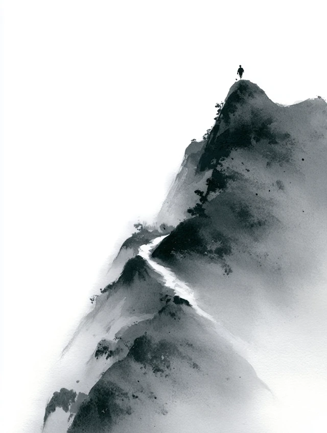Mountain Journey Ink Wash Painting