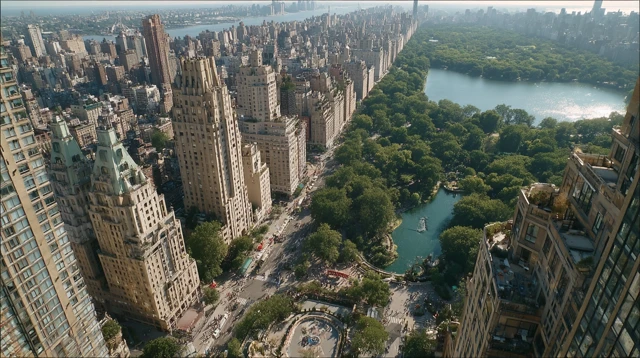 New York City Building View with Central Park
