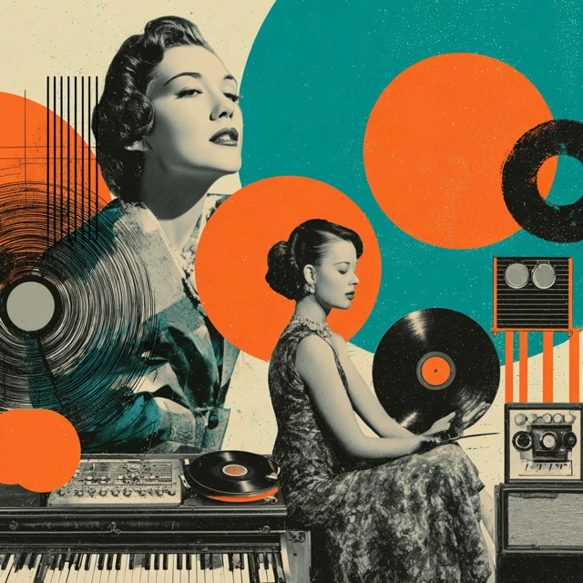 Vintage Music Graphic Feel The Music Retro Art