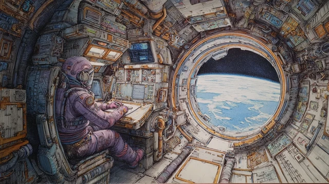 Major Tom in Space Capsule Artwork