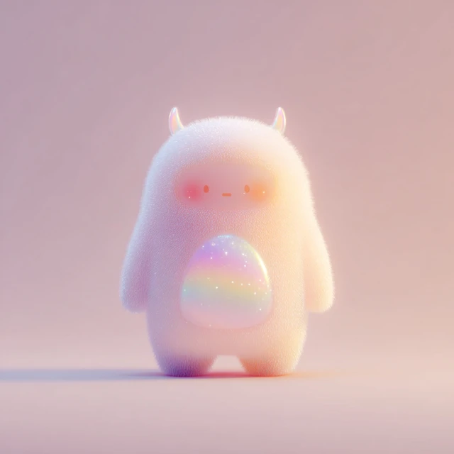 Dreamy Pastel Monster Illustration Calming Artwork