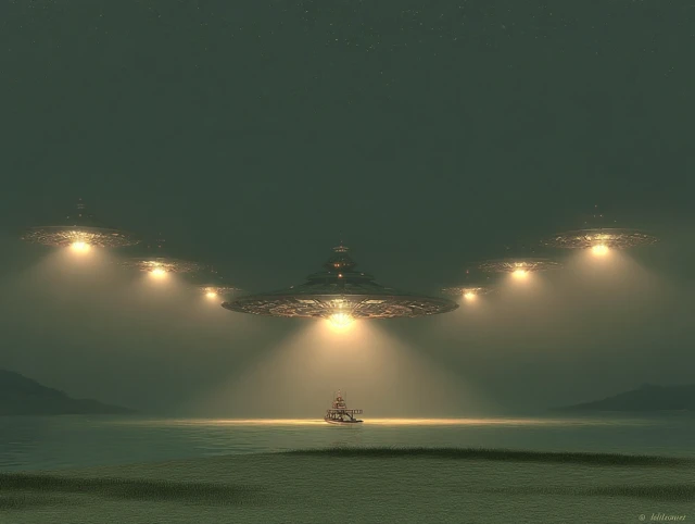 UFO Abduction Cinematic SciFi Art