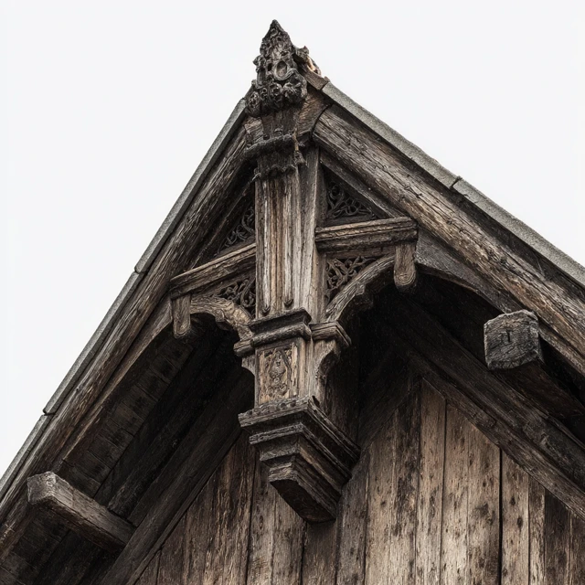 Medieval Building Wood Details Photo