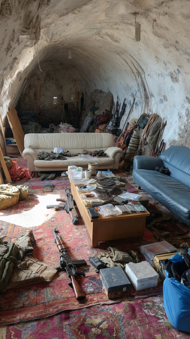 Cave Shelter Living Room - Concrete Walls, Weapons and Supplies