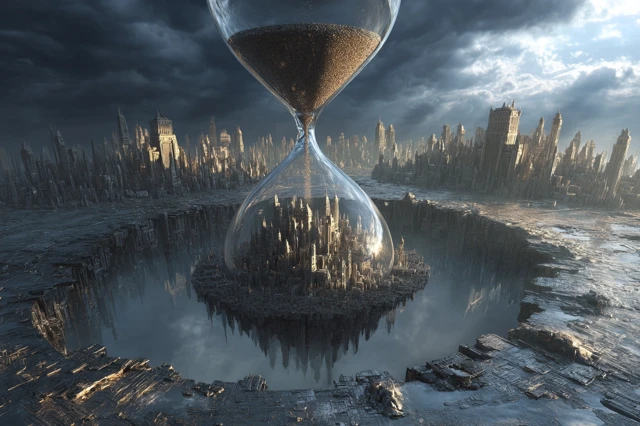 Hourglass City: Time Turns the World Upside Down
