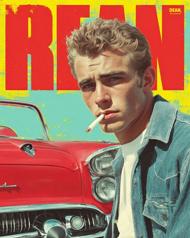 Retro James Dean Magazine Cover 1950s Vintage