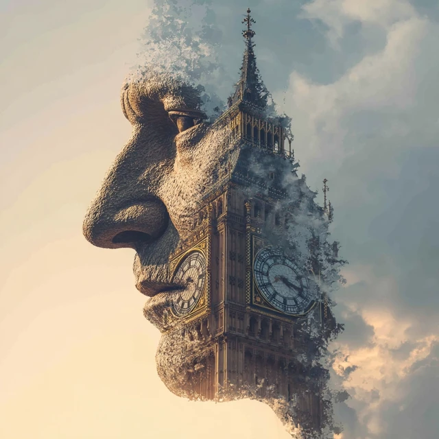 Big Ben and Human Face Art Fusion
