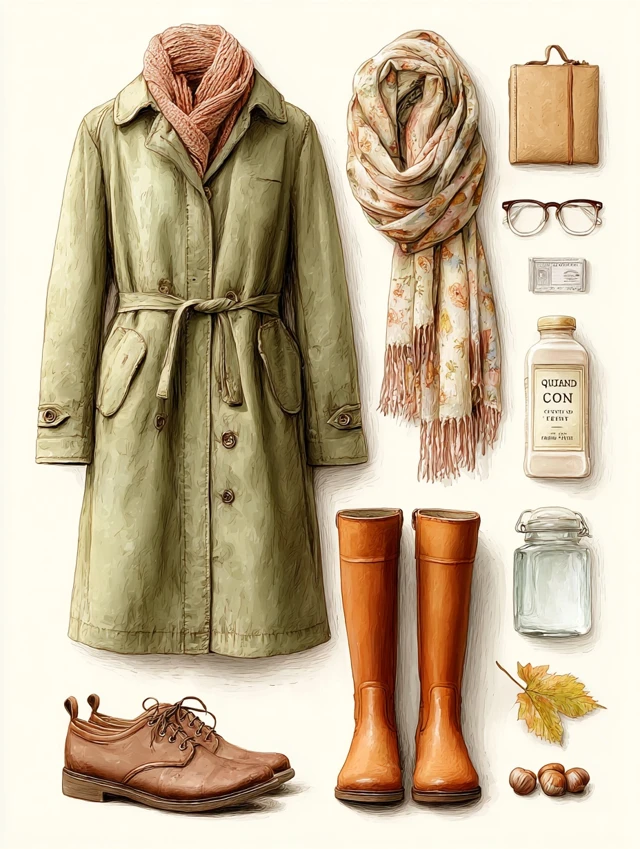Cozy Autumn Essentials Hand Painted on White