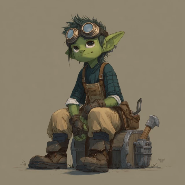 Little Goblin Engineer DND Fantasy Art