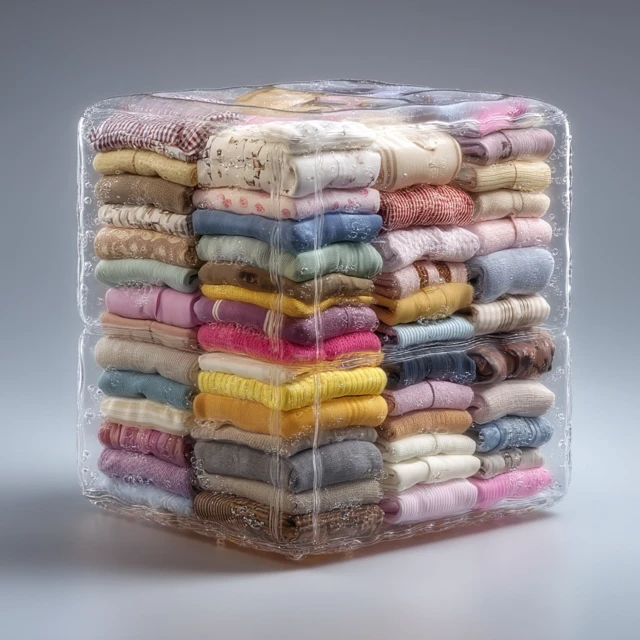 Transparent Inflatable Clothes Storage Cube