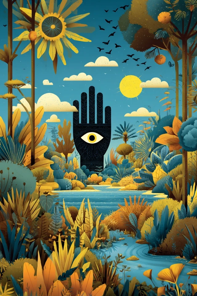 Flat Design Illustration Mediterranean Nature Fatma Hand