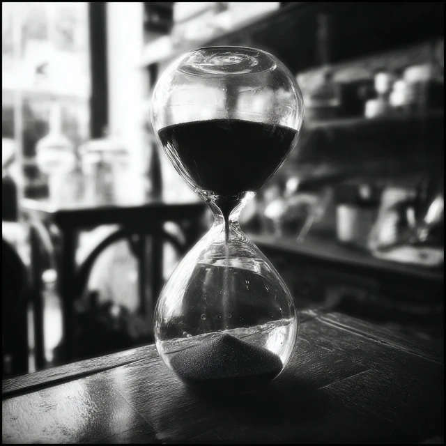Black and White Hourglass Nostalgic Photo