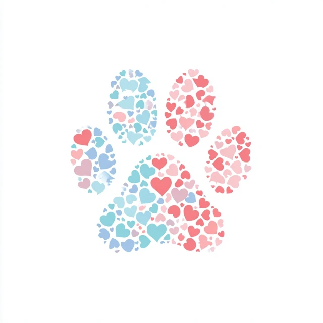 Heart Paw Print Logo Design for Pet Brands