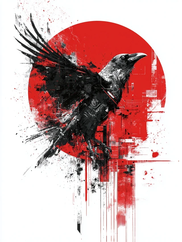 Apocalyptic Raven Cybernetic Art