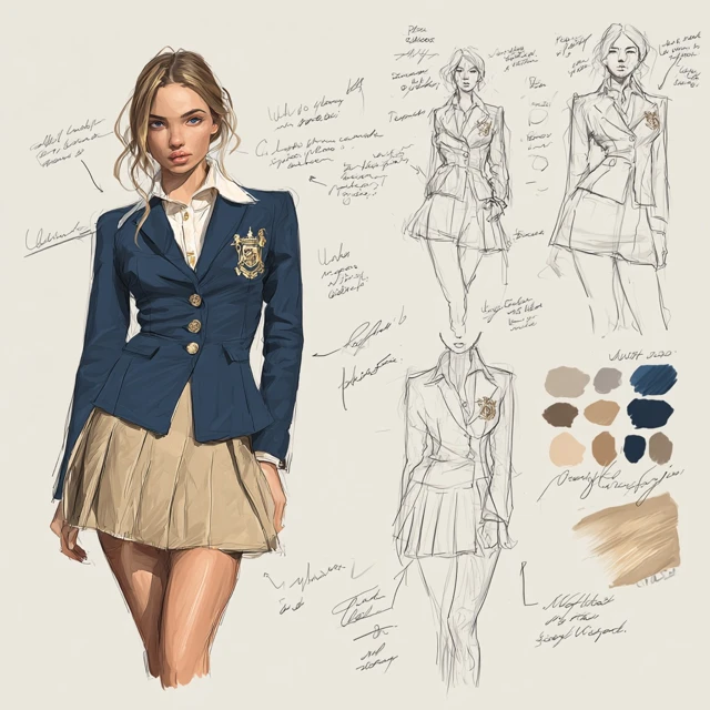 Fashion Sketch School Blazer and Mini Skirt
