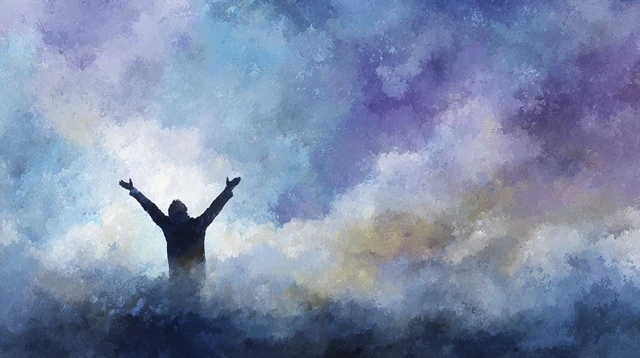 Hopeful Artwork Watercolor Painting Clouds Sky