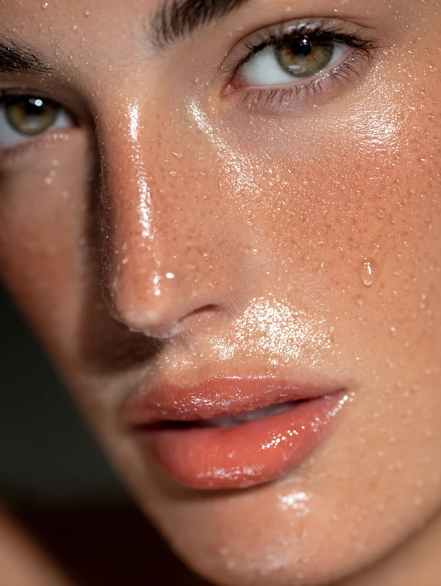 Beautiful Woman Face Close Up Natural Makeup Skin