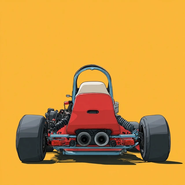 Go Kart Cartoon Illustration
