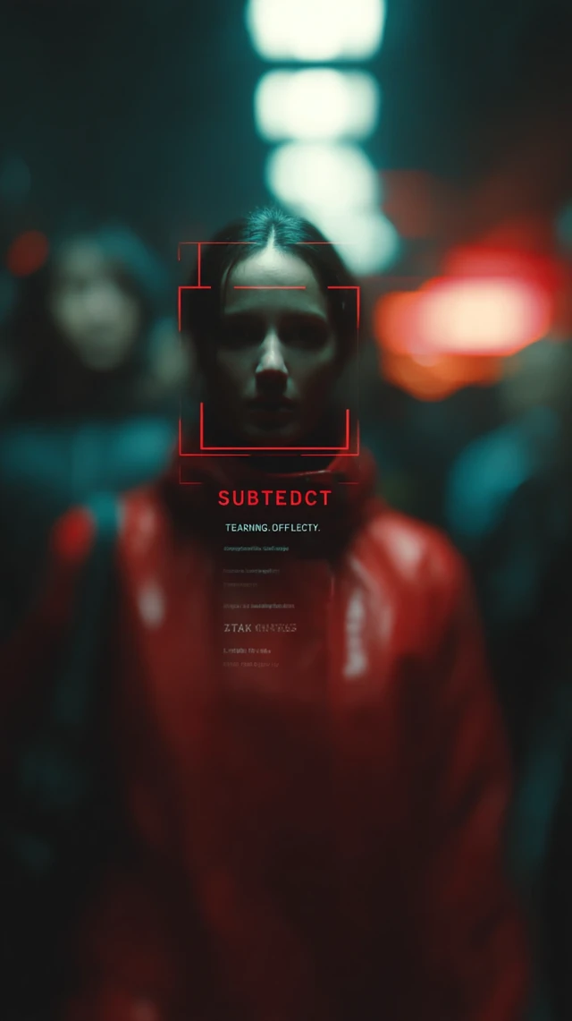 Cyberpunk Surveillance Woman in Nightclub