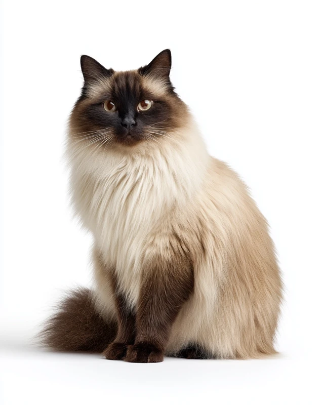 Himalayan Cat Portrait in Chocolate Color Point