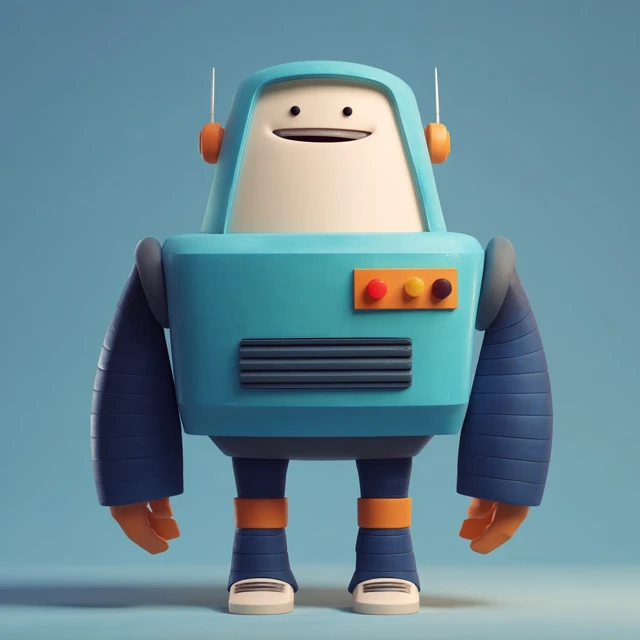 Cute 3D Cartoon Robot Character