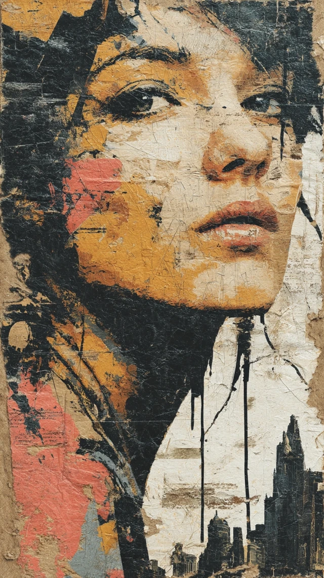 Expressive Portrait Painting with Urban Decay Cityscape