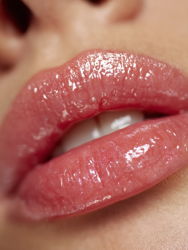 Glossy Lips Macro Photography Beauty Close Up