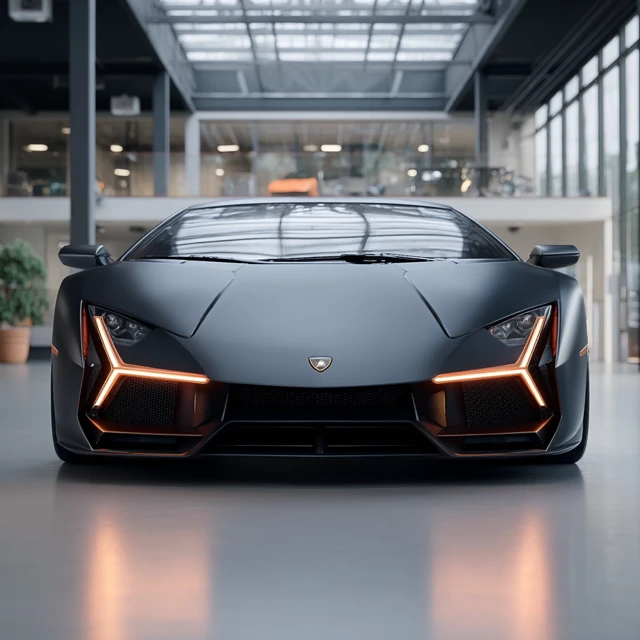 Lamborghini Temerario Supercar in Showroom 3D Render