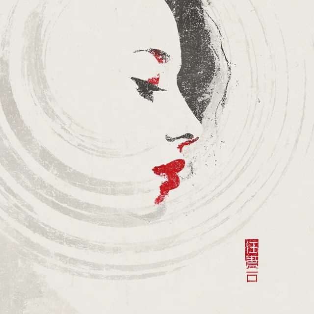 Minimalist Female Profile Modern Oriental Logo