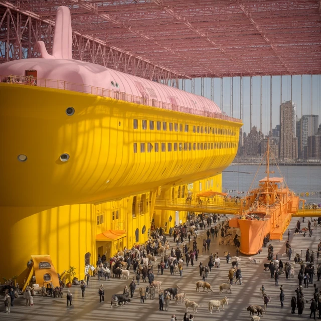 Golden Noahs Ark in NYC with Animals