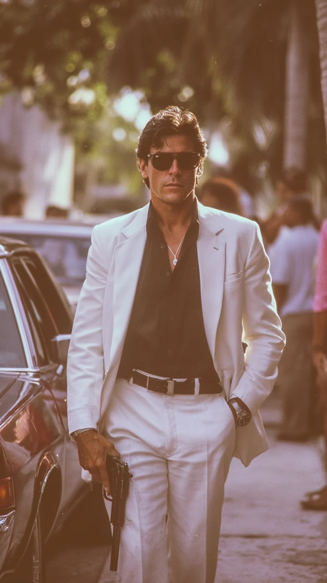 Miami Cop 80s Retro White Suit