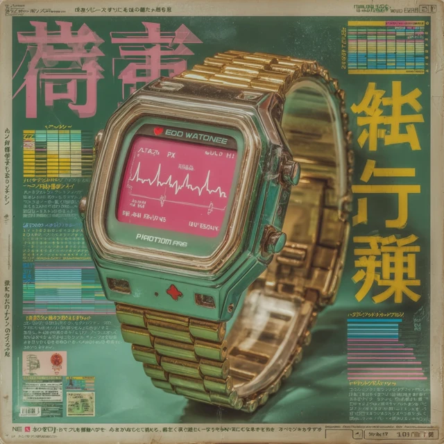 Vintage Japanese Smartwatch Ad NEOTONE PulseWatch 7X