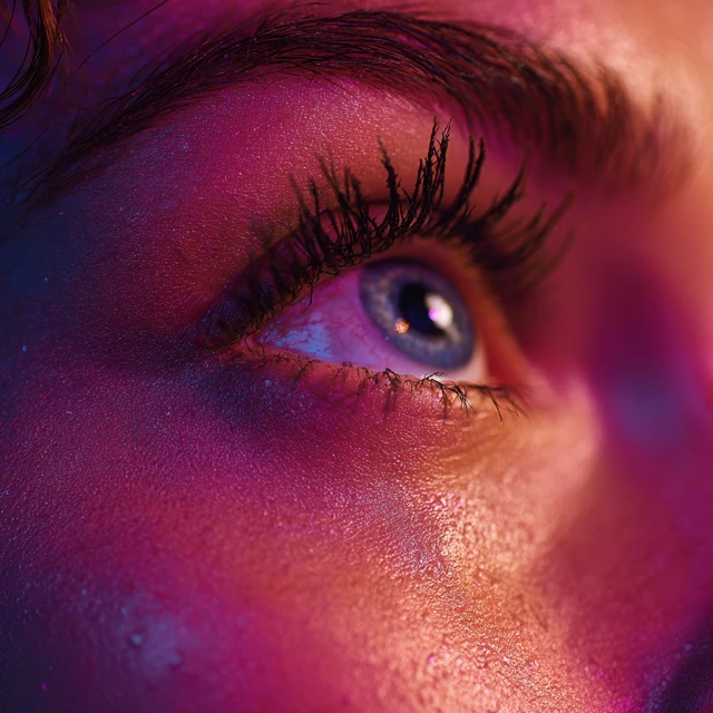 Cyberpunk Blue Eye Close Up Moody Neon Lighting