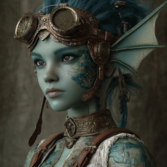 Steampunk Sea Elf Female with Fin Ears