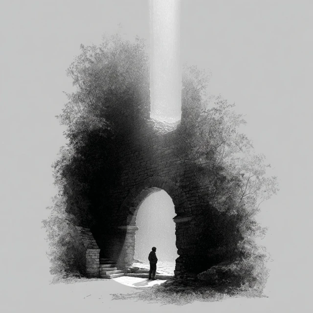Man at the doorway Light and Shadow
