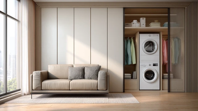 Modern Minimalist Apartment with Laundry