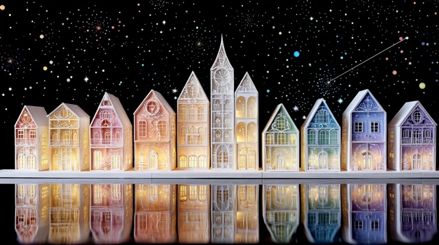 Dreamy Fantasy Village Illustration