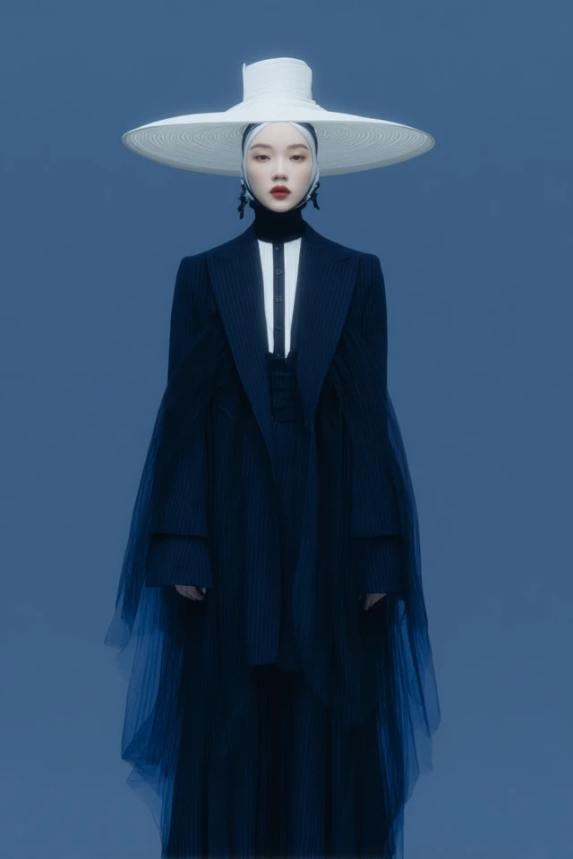 Elegant Korean Woman High Fashion Portrait