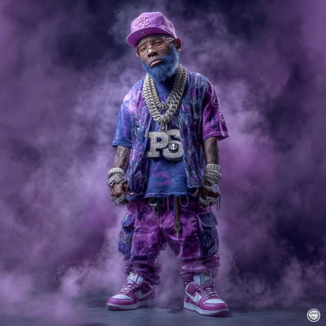 Poppa Smurf Hip Hop Style Hyper Realistic Image
