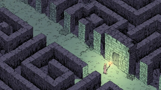 Labyrinth Exploration Female RPG Character