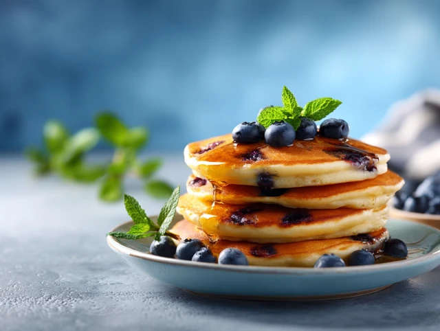 Delicious Blueberry Pancakes Food Photography