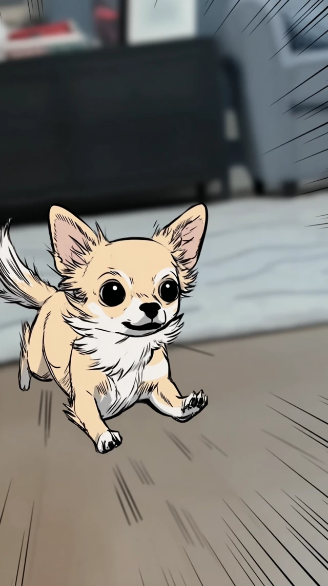Zooming Zesty Chihuahua Anime Style