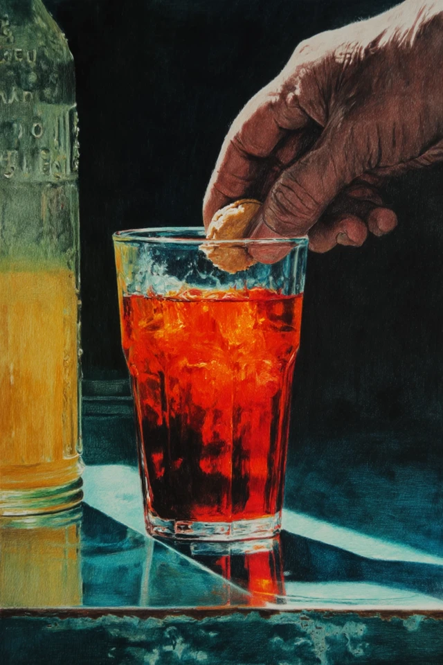 Morning Coffee and Biscuit Colour Pencil Sketch Malaysia