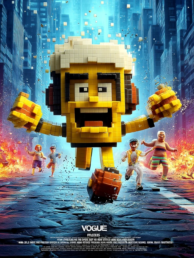 Pixels Voxel Beer Mug Poster 90s Inspired