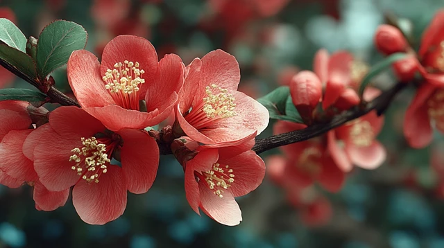 Blooming Tree Branch In Sunny Meadow