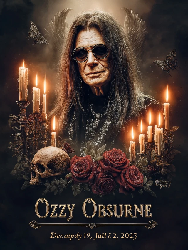 Ozzy Osbourne Memorial Tribute Gothic Rock Art