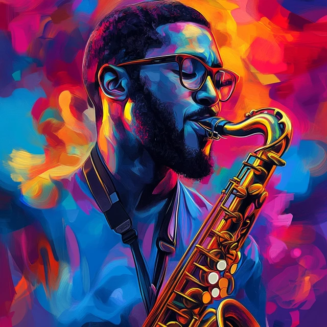 Colorful Jazz Artist Avatar Painting